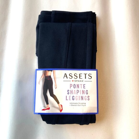 Assets by Spanx Ponte Shaping Leggings Women's XL Very Black NWT - Picture 1 of 8